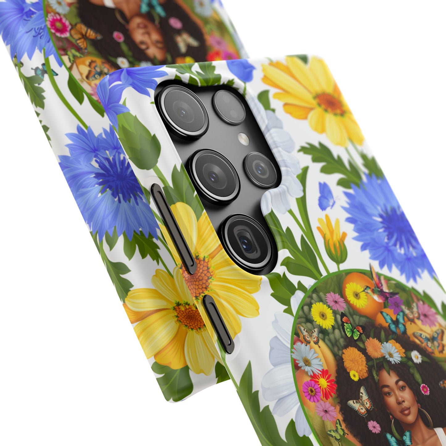 100% Organic Purple Plant Garden Snap Phone Case with Black Woman, for iPhone and Android