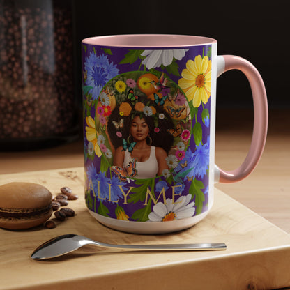 100% Organic Blue Gwen Plant Garden Vegan Ceramic Plant Mug with (11 or 15 oz) 8 Color Combos