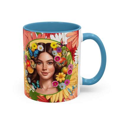 100% Organic Gerber Joy3 Plant Garden Vegan Ceramic Plant Mug with Woman (11oz) 8 Color Combos