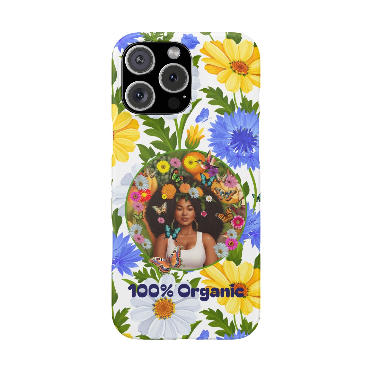 100% Organic Purple Plant Garden Snap Phone Case with Black Woman, for iPhone and Android