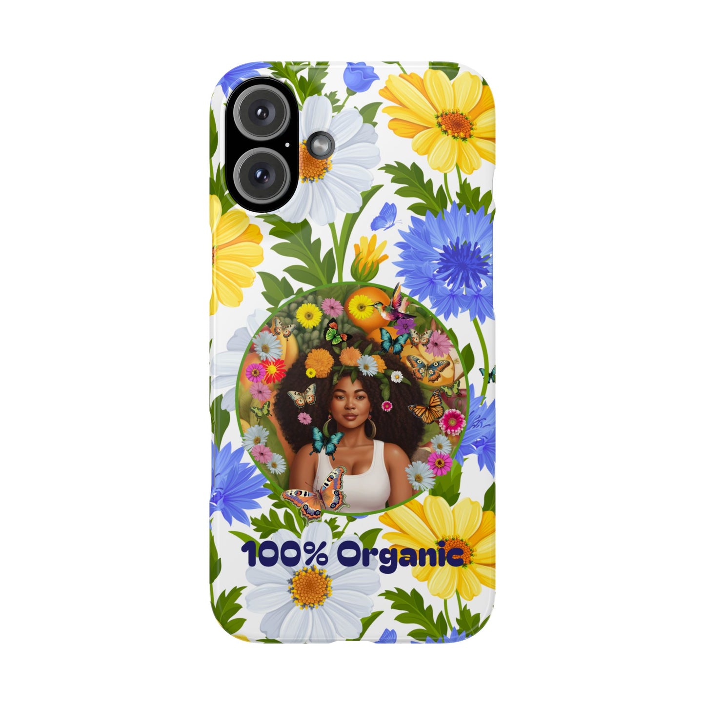 100% Organic Purple Plant Garden Snap Phone Case with Black Woman, for iPhone and Android