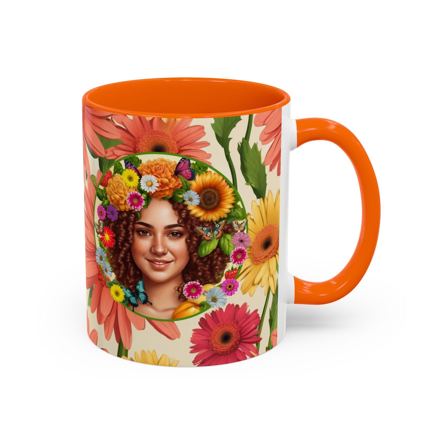 100% Organic Daisy Joy2 Plant Garden Vegan Ceramic Plant Mug Double Sided (11oz) 8 Color Combos