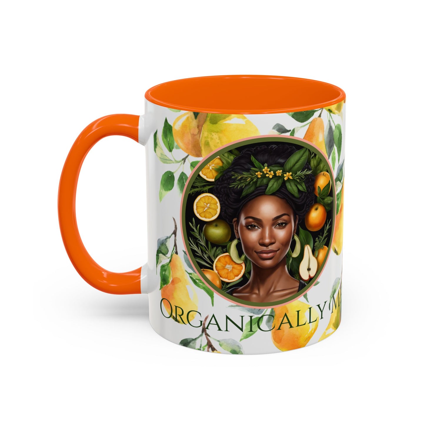 Organically Me Yellow Pear Plant Garden Vegan Ceramic Plant Mug with Black woman (11oz) 8 Color Combos