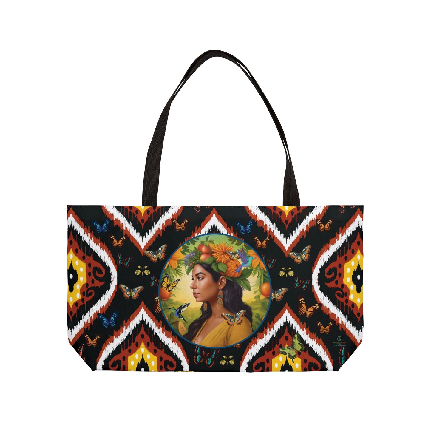 Organically Me B2Tribal Butterfly Monarch Queen Karmon Garden & Plant-themed Weekender Tote Bag, workout bag, yoga bag