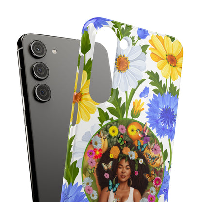 100% Organic Purple Plant Garden Snap Phone Case with Black Woman, for iPhone and Android