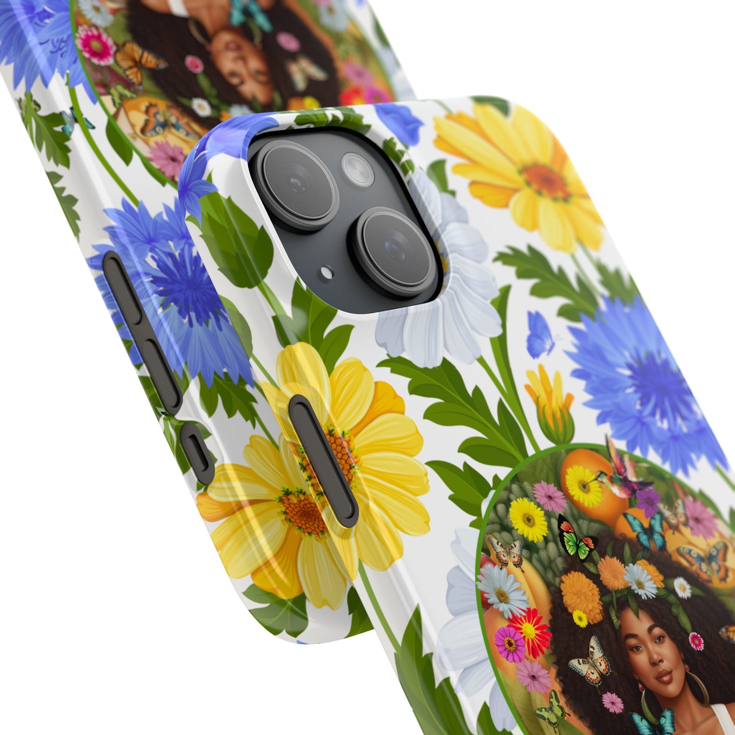 100% Organic Purple Plant Garden Snap Phone Case with Black Woman, for iPhone and Android