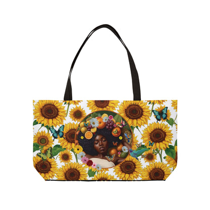 Organically Me A Tribal Butterfly Monarch Queen Karmon Plant & Garden Sunflower-themed Weekender Tote Bag