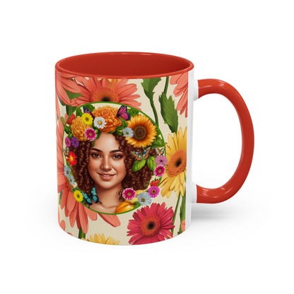100% Organic Daisy Joy2 Plant Garden Vegan Ceramic Plant Mug Double Sided (11oz) 8 Color Combos