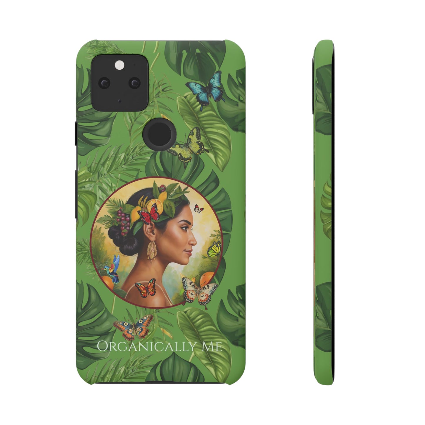 Organically Me A Monstera Butterfly Garden Snap Phone Case with Woman, Veggie Chic for Androids and iPhone models