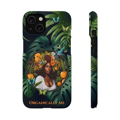 100% Organic A Fern Monstera Plant Garden Snap Phone Case with Black Woman, for iPhone and Android Models