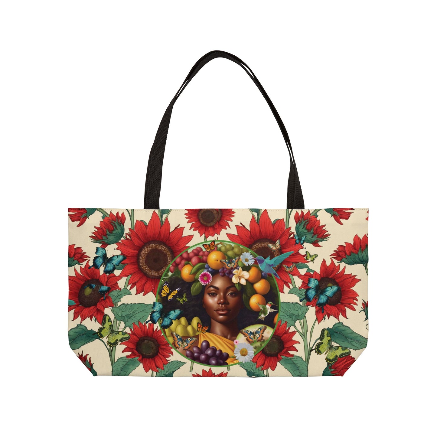 Organically Me A Tribal Butterfly Monarch Queen Karmon Plant & Garden Sunflower-themed Weekender Tote Bag