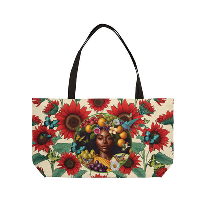 Organically Me A Tribal Butterfly Monarch Queen Karmon Plant & Garden Sunflower-themed Weekender Tote Bag