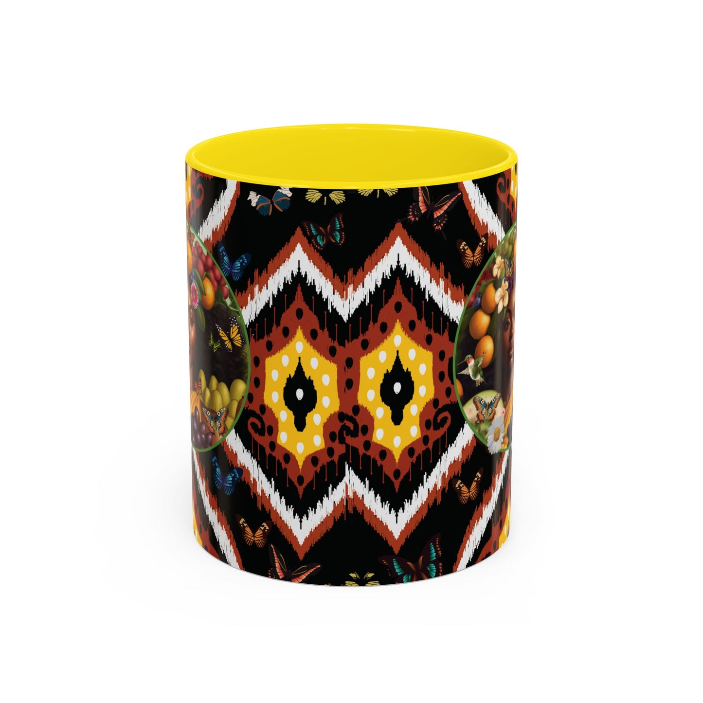 Organically Me A.1 Tribal Butterfly Plant Garden Vegan Ceramic Plant Mug with Black woman (11oz) 8 Color Combos