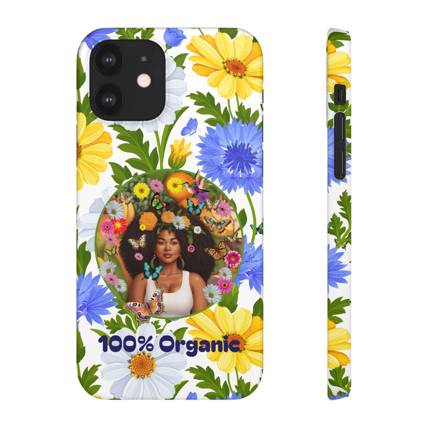 100% Organic Purple Plant Garden Snap Phone Case with Black Woman, for iPhone and Android
