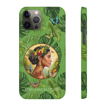 Organically Me A Monstera Butterfly Garden Snap Phone Case with Woman, Veggie Chic for Androids and iPhone models
