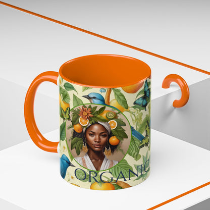 Organically Me A Lemon Bluebird Plant Garden Vegan Ceramic Plant Mug with Black woman (11oz) 8 Color Combos