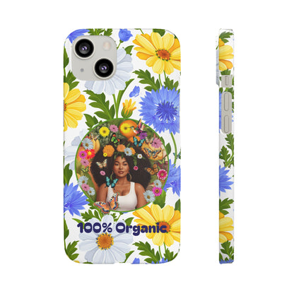 100% Organic Purple Plant Garden Snap Phone Case with Black Woman, for iPhone and Android