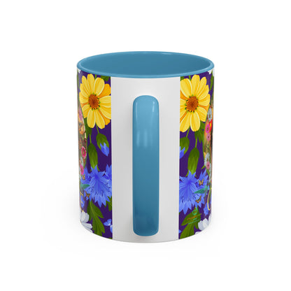 100% Organic Blue Gwen Plant Garden Vegan Ceramic Plant Mug with (11 or 15 oz) 8 Color Combos