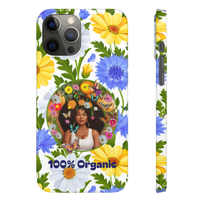 100% Organic Purple Plant Garden Snap Phone Case with Black Woman, for iPhone and Android