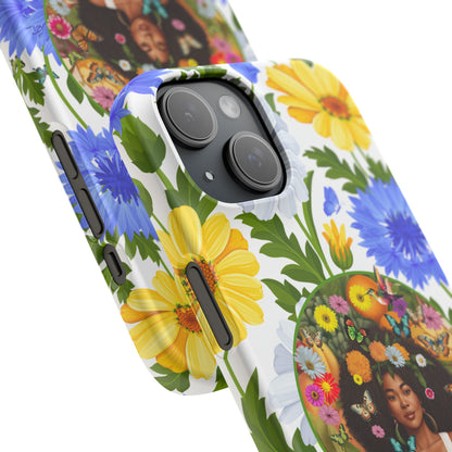 100% Organic Purple Plant Garden Snap Phone Case with Black Woman, for iPhone and Android