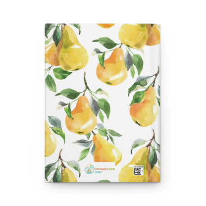 Organically Me Yellow Pear Plant, Garden & Vegan Hardcover Journal, Matte 150 pages, Black women