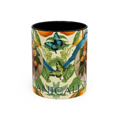 Organically Me A Lemon Bluebird Plant Garden Vegan Ceramic Plant Mug with Black woman (11oz) 8 Color Combos