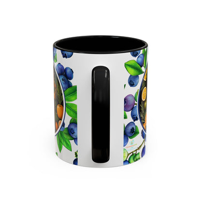 Organically Me Blueberry Plant Garden Vegan Ceramic Plant Mug with Black woman (11oz) 8 Color Combos