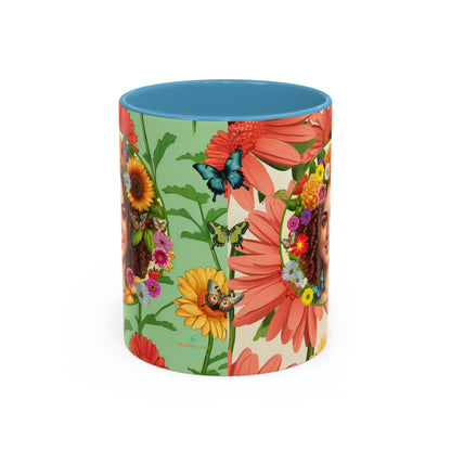 100% Organic Daisy Joy2 Plant Garden Vegan Ceramic Plant Mug Double Sided (11oz) 8 Color Combos