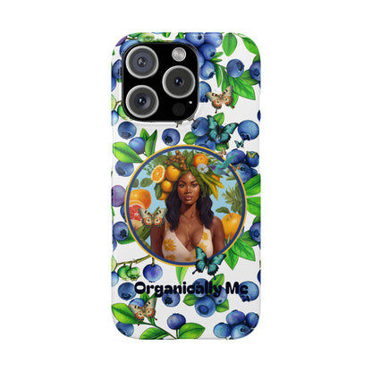 Organically Me Blueberry Plant B Garden Snap Phone Case with Black Woman, for iPhone and Android