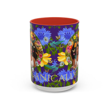 100% Organic Blue Gwen Plant Garden Vegan Ceramic Plant Mug with (11 or 15 oz) 8 Color Combos