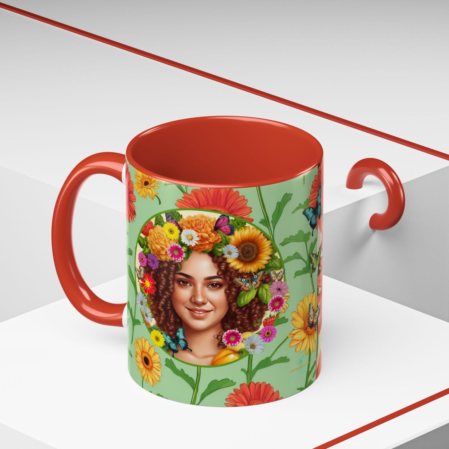 100% Organic Daisy Joy2 Plant Garden Vegan Ceramic Plant Mug Double Sided (11oz) 8 Color Combos