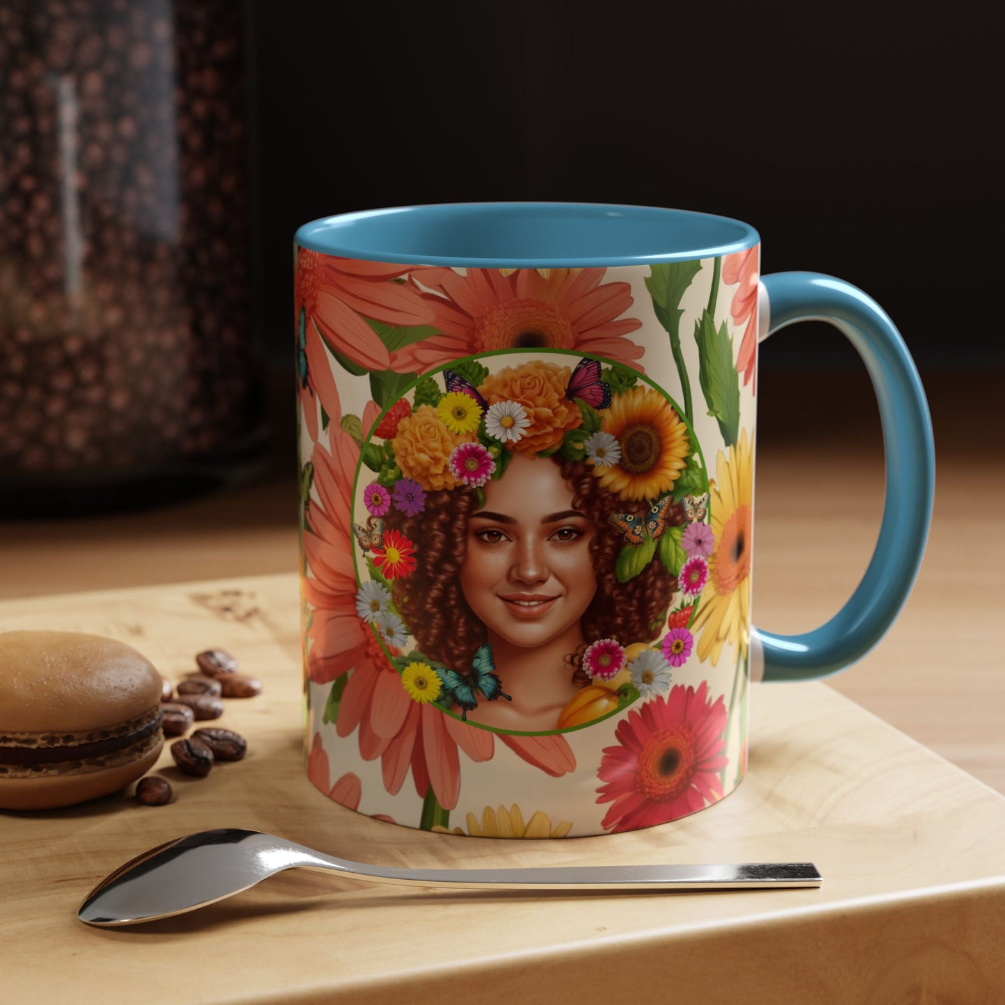 100% Organic Daisy Joy2 Plant Garden Vegan Ceramic Plant Mug Double Sided (11oz) 8 Color Combos