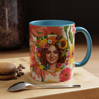 100% Organic Daisy Joy2 Plant Garden Vegan Ceramic Plant Mug Double Sided (11oz) 8 Color Combos