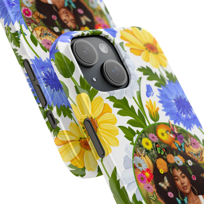 100% Organic Purple Plant Garden Snap Phone Case with Black Woman, for iPhone and Android