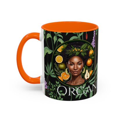 Organically Me A Pineapple Plant Garden Vegan Ceramic Plant Mug with Black woman (11oz)