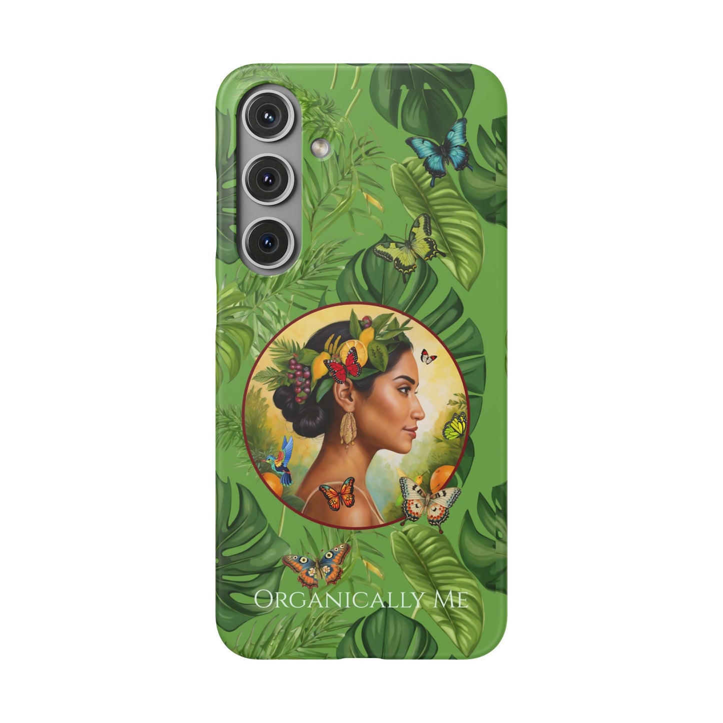 Organically Me A Monstera Butterfly Garden Snap Phone Case with Woman, Veggie Chic for Androids and iPhone models