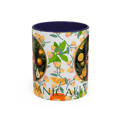 Organically Me Pink and Green Plant Garden Vegan Ceramic Plant Mug with Black woman (11oz) 8 Color Combos