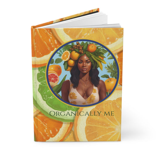 Organically Me Bright Citrus Plant, Garden & Vegan Hardcover Journal, Matte 150 pages, Black women