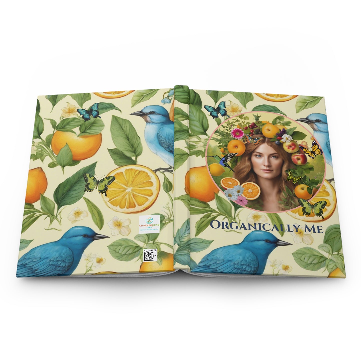 Organically Me A Lemon Bluebird Leda Plant Garden & Vegan Hardcover Journal, Matte 150 pages, Eden Woman