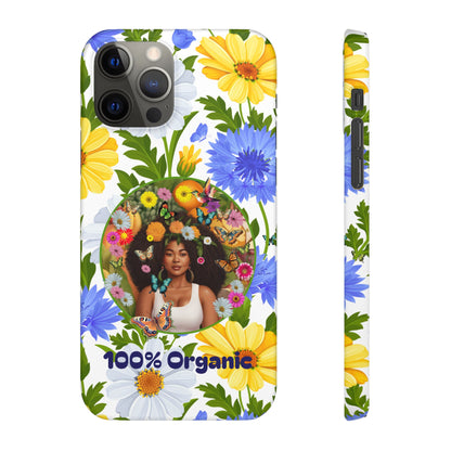 100% Organic Purple Plant Garden Snap Phone Case with Black Woman, for iPhone and Android