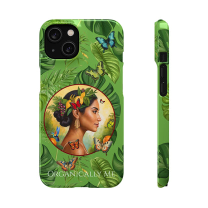 Organically Me A Monstera Butterfly Garden Snap Phone Case with Woman, Veggie Chic for Androids and iPhone models