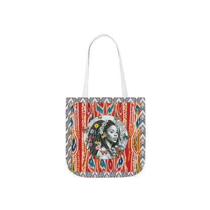 100% Me Ikat Laney Locs Garden-themed 13" tote bag, purse, workout bag, yoga bag with Black Women