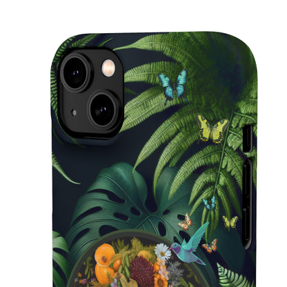 100% Organic A Fern Monstera Plant Garden Snap Phone Case with Black Woman, for iPhone and Android Models