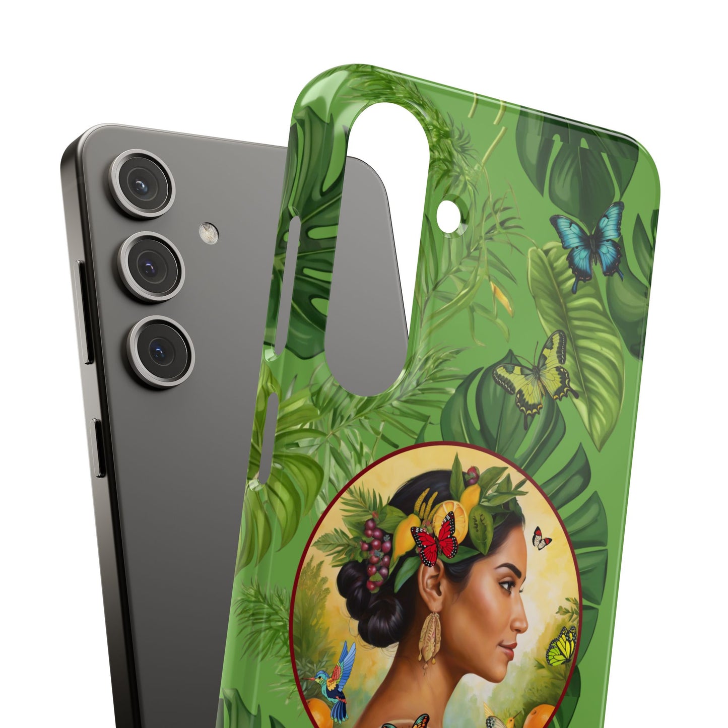 Organically Me A Monstera Butterfly Garden Snap Phone Case with Woman, Veggie Chic for Androids and iPhone models