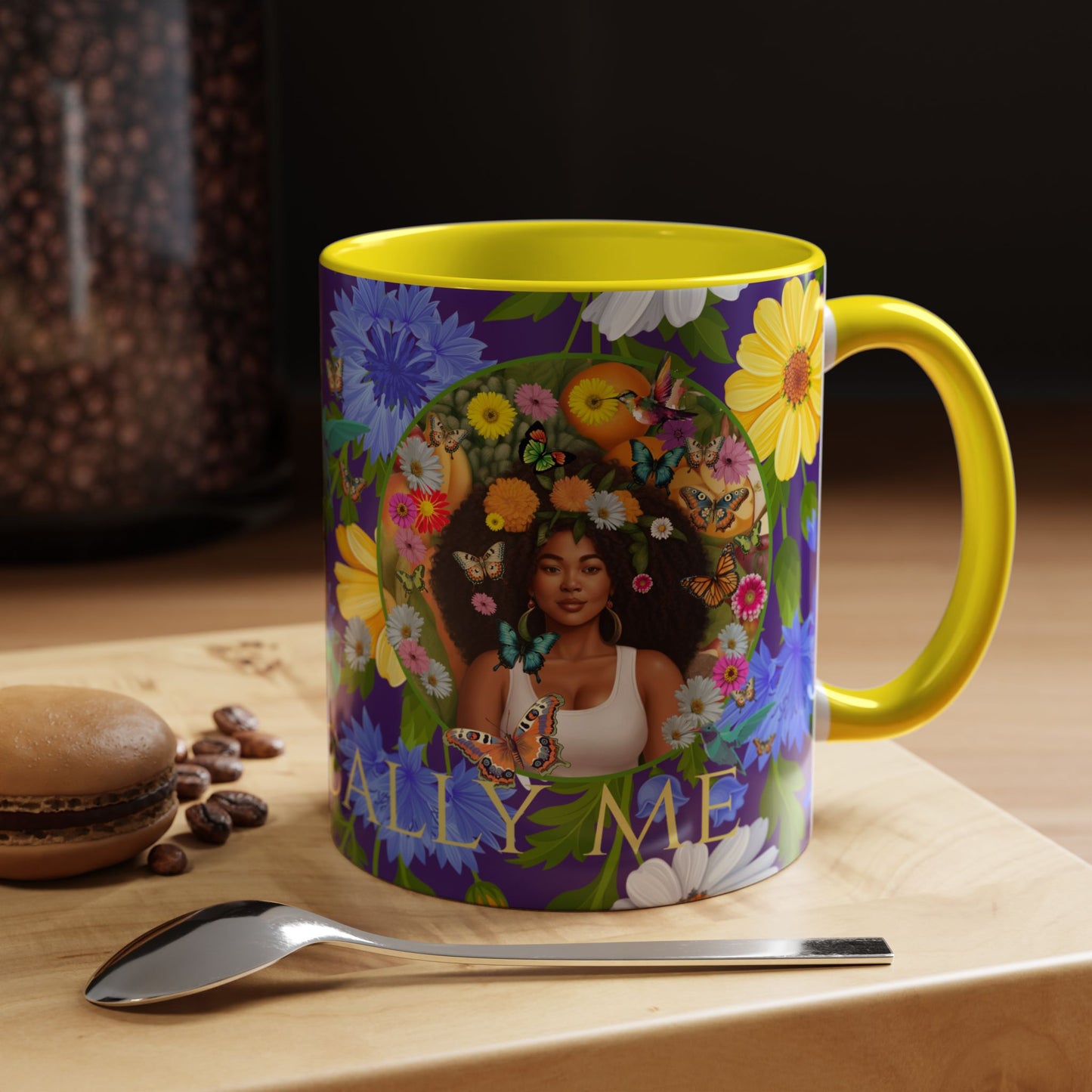 100% Organic Blue Gwen Plant Garden Vegan Ceramic Plant Mug with (11 or 15 oz) 8 Color Combos