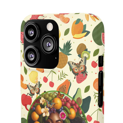Organically Me Fruit & Veggie Queen Plant Garden Snap Phone Case with Black Woman, for iPhone and Android