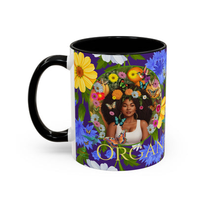 100% Organic Blue Gwen Plant Garden Vegan Ceramic Plant Mug with (11 or 15 oz) 8 Color Combos