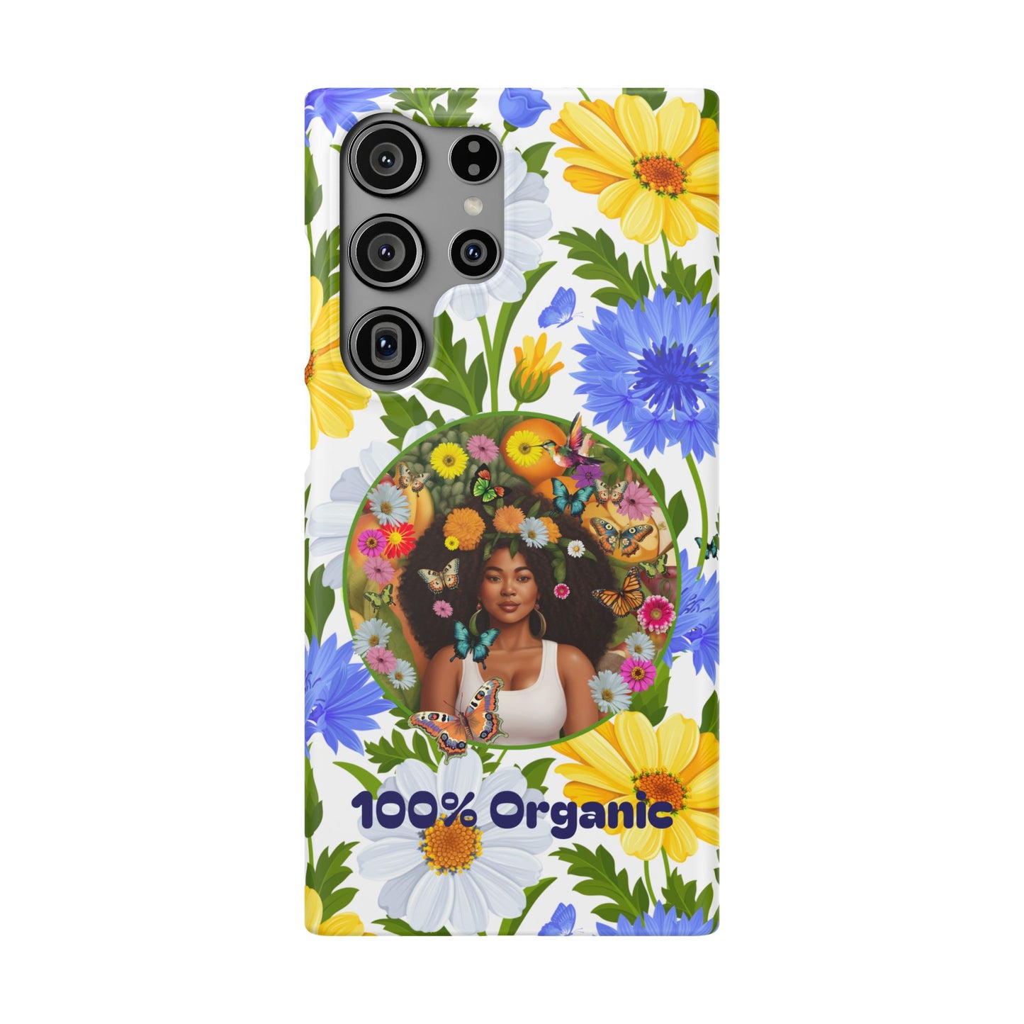 100% Organic Purple Plant Garden Snap Phone Case with Black Woman, for iPhone and Android