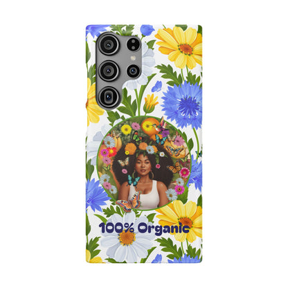 100% Organic Purple Plant Garden Snap Phone Case with Black Woman, for iPhone and Android