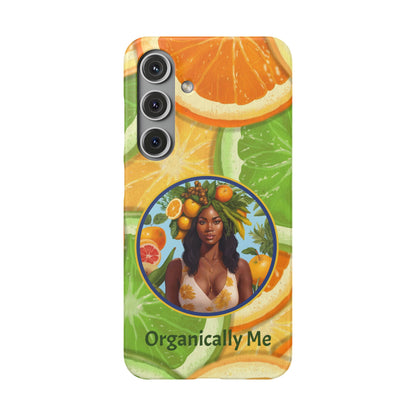 Organically Me Citrus Fruits Garden Snap Phone Case with Black Woman, Veggie Chic for Androids and iPhone models